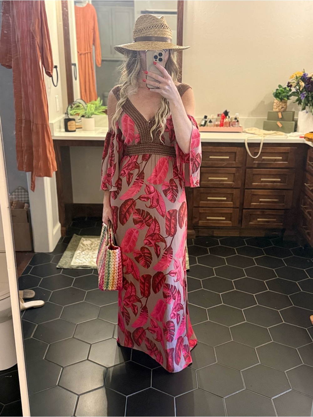 VENUS Tropical Leaf Maxi Dress 🌺🌴